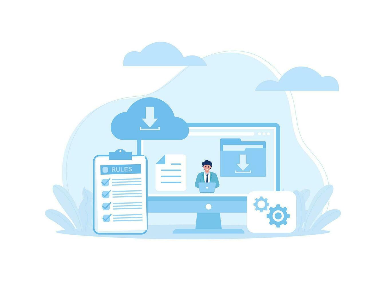 Schedule for data input trending concept flat illustration vector