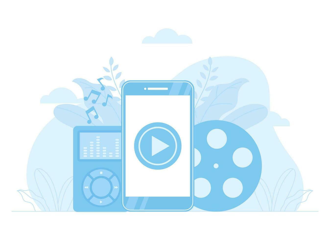 Gadgets collection trending concept flat illustration vector