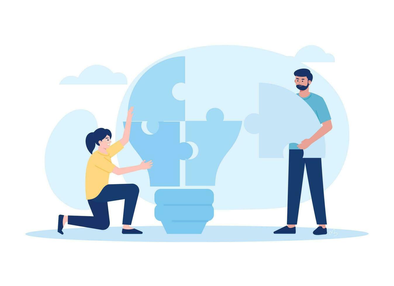 Mutual cooperation trending concept flat illustration vector