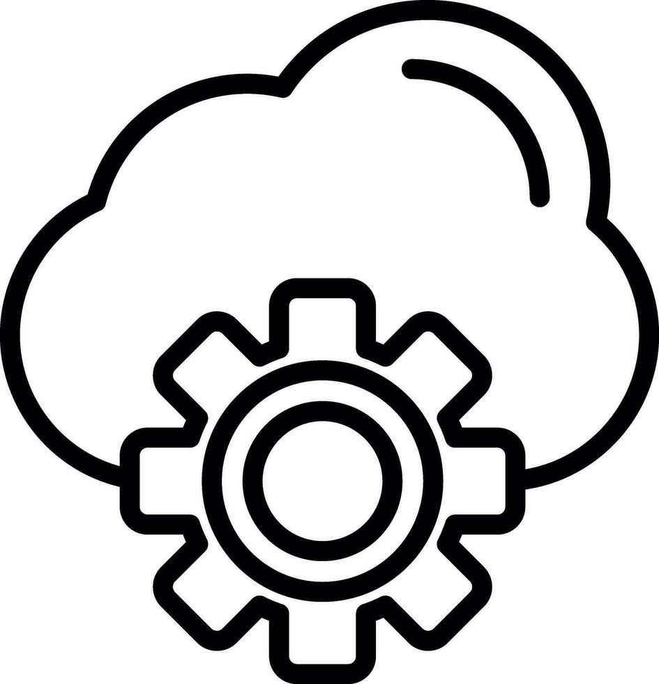 Cloud Settings Vector Icon Design