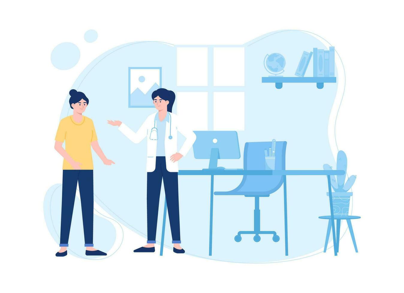 Doctor's consultation room concept flat illustration vector