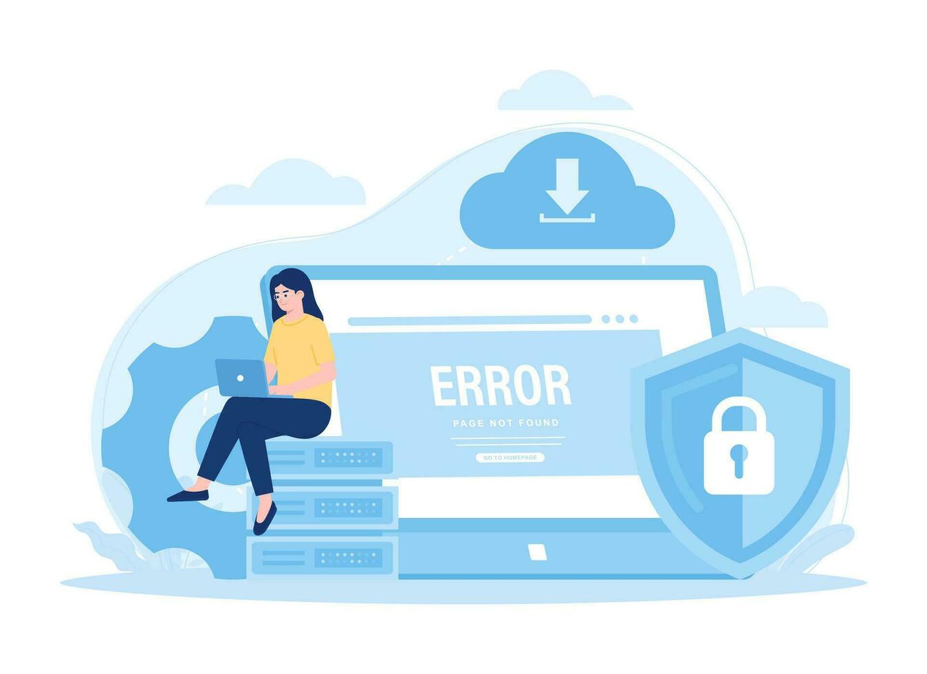Fixed data input errors trending concept flat illustration vector