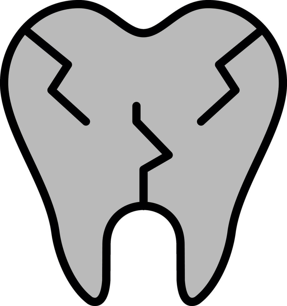 Broken Tooth Vector Icon Design