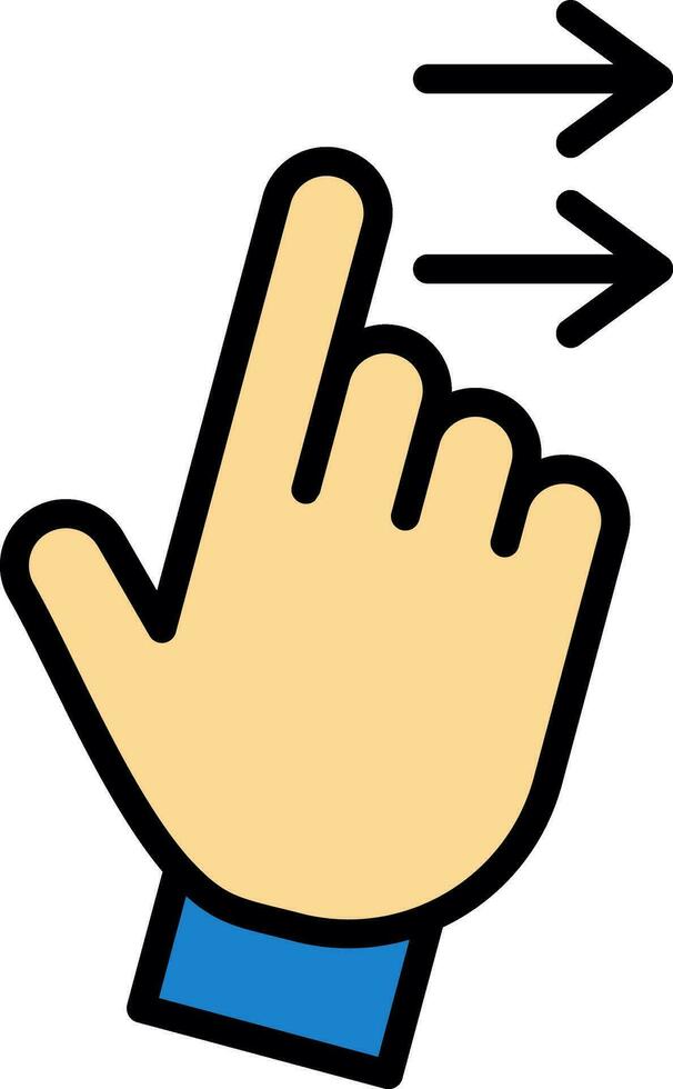 Swipe Right Vector Icon Design