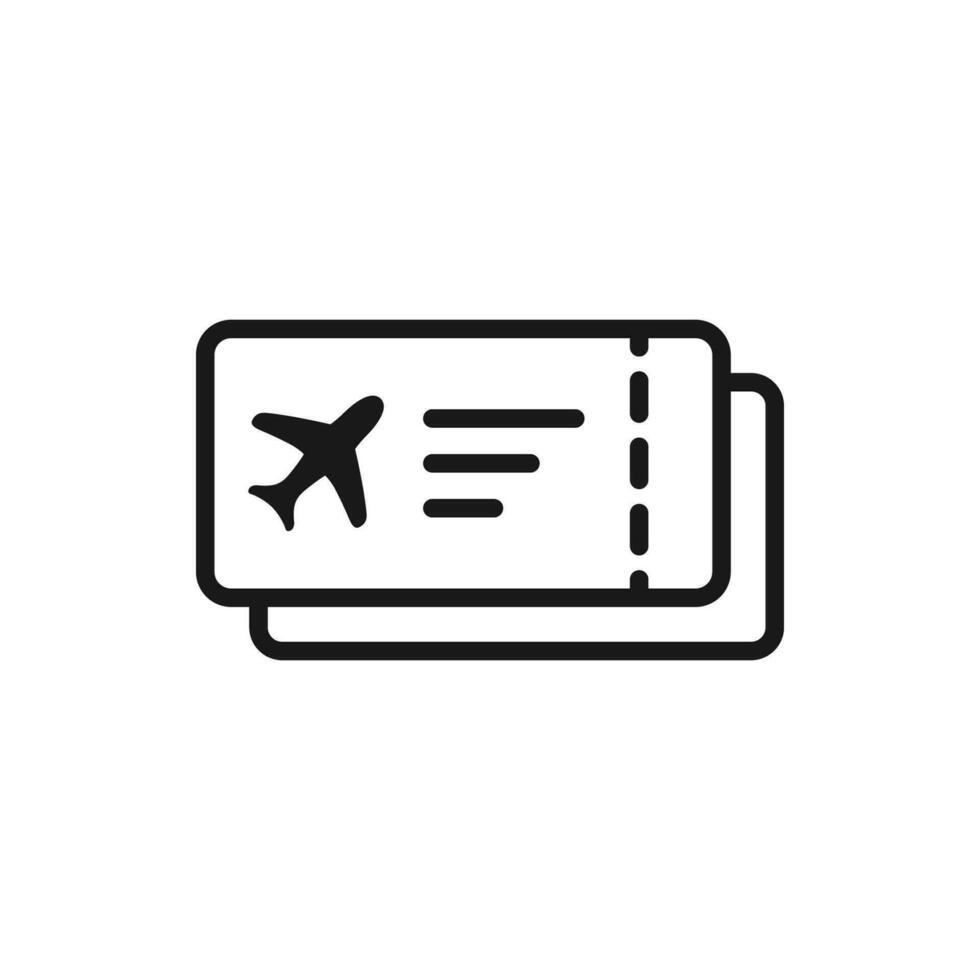 Ticket icon on background. vector illustration. Vector airplane simple flat line style.