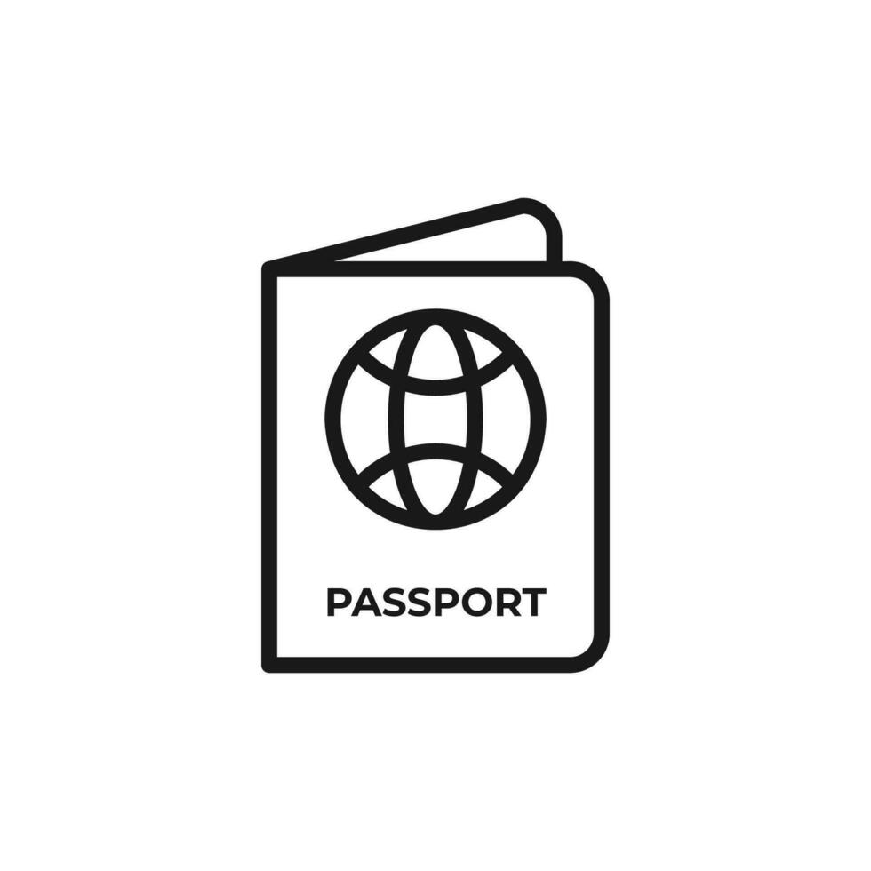 Passport icon vector illustration. International passport line icon