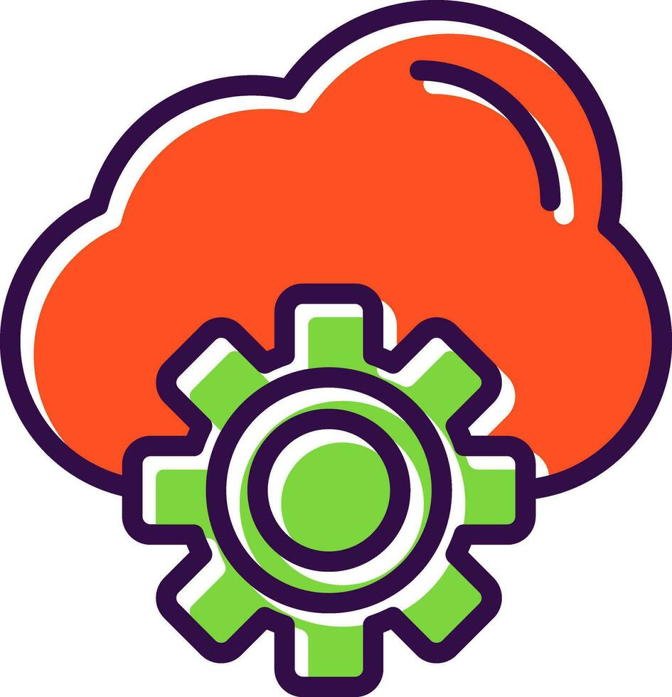 Cloud Settings Vector Icon Design