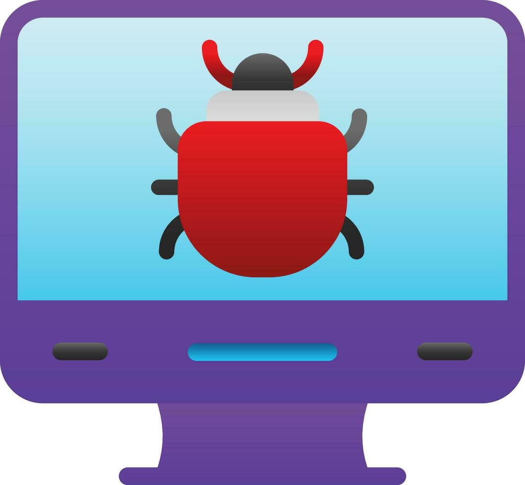 Computer Bug Vector Icon Design