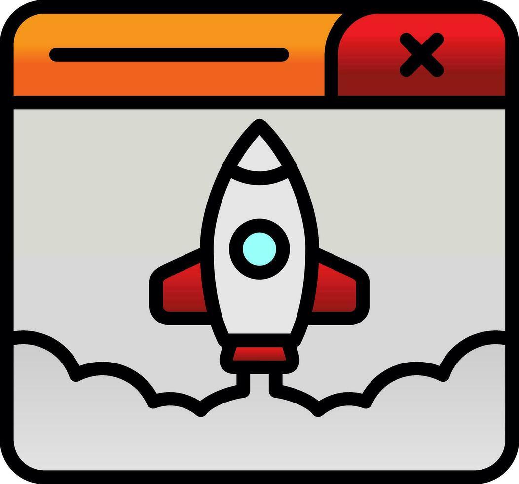 Rocket Launch Vector Icon Design