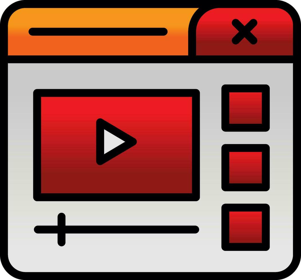 Video Player Vector Icon Design