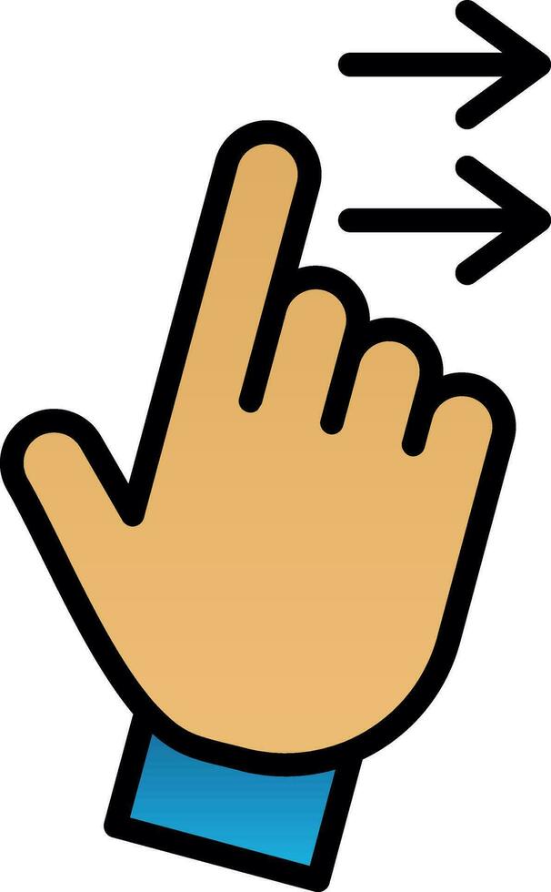 Swipe Right Vector Icon Design