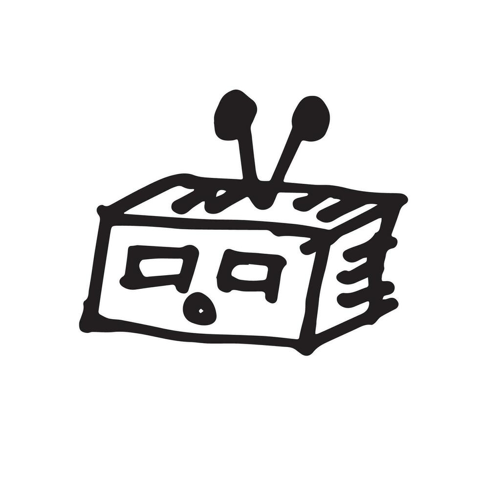 Radio head doodle drawing marker style vector