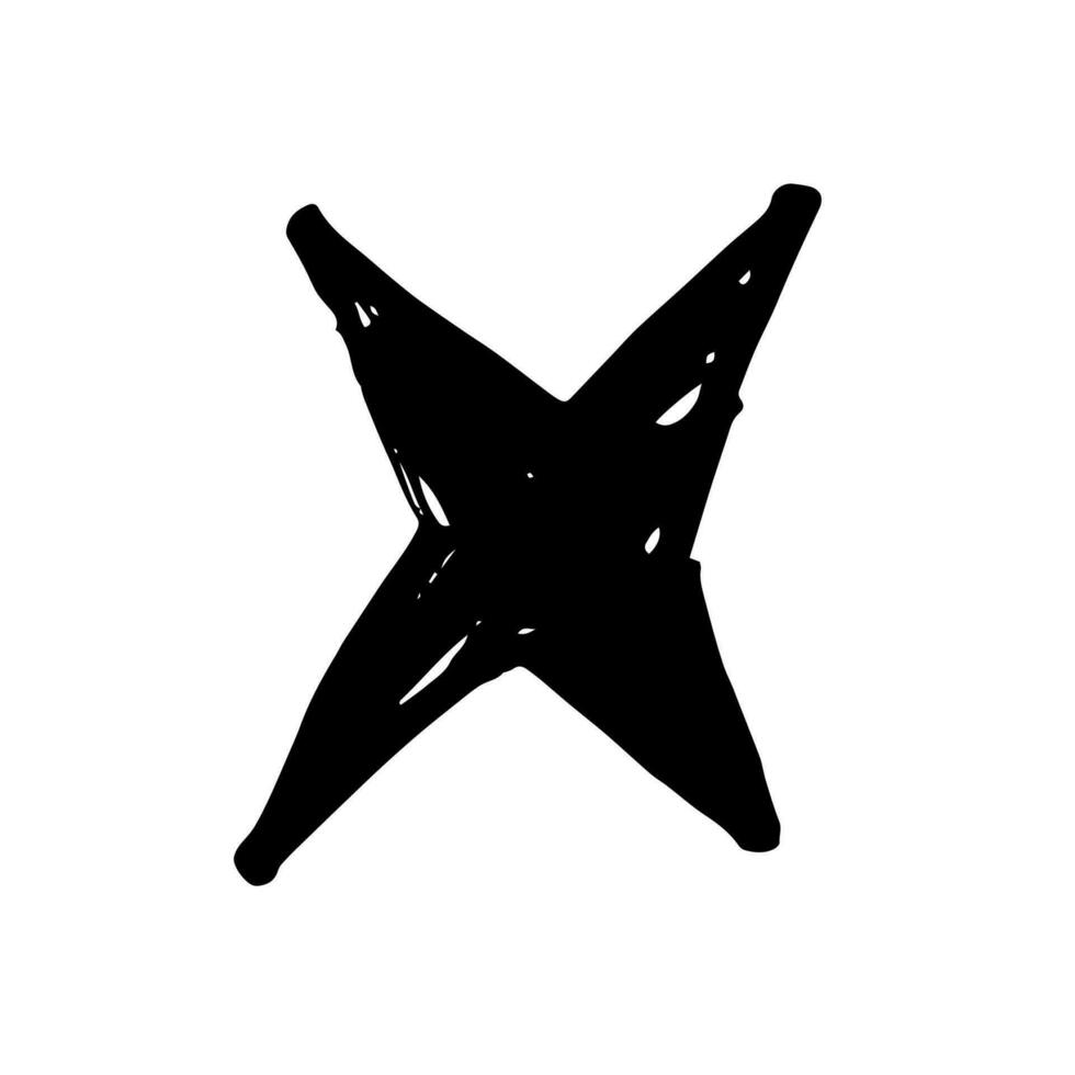 X símbolo garabatear mano dibujo marcador estilo vector