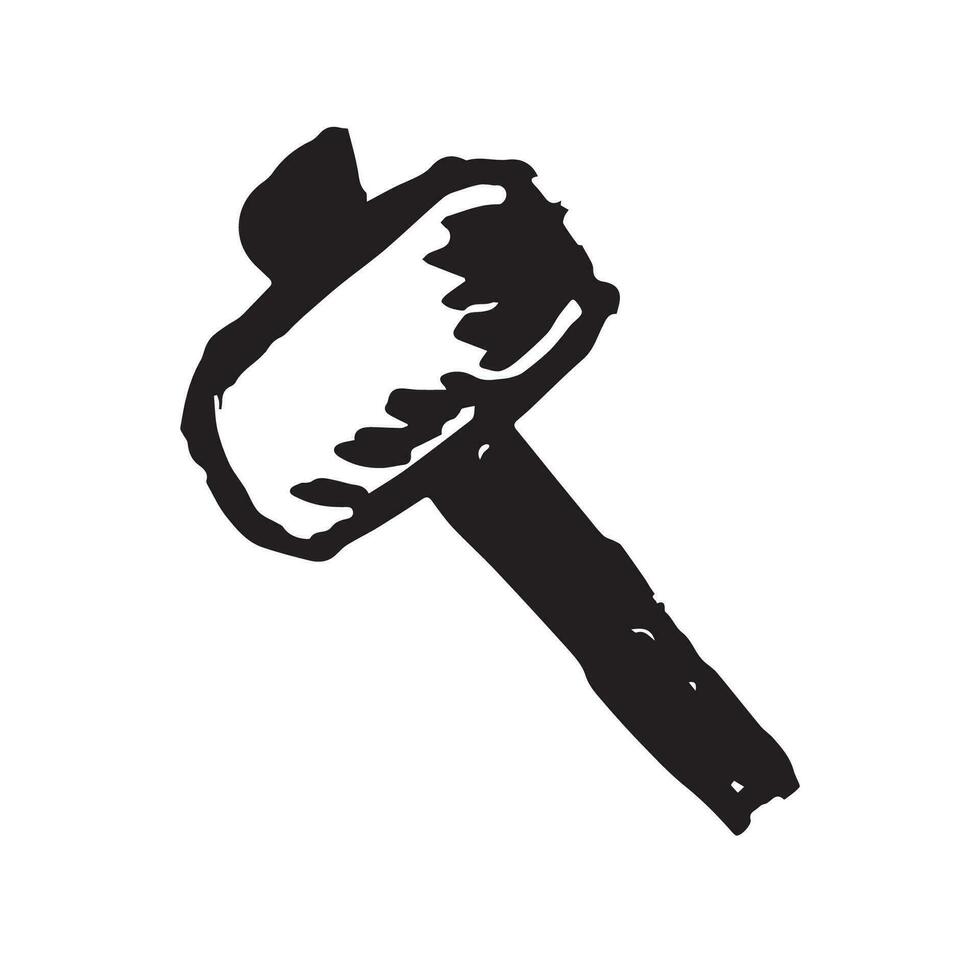 Hammer doodle drawing marker style vector