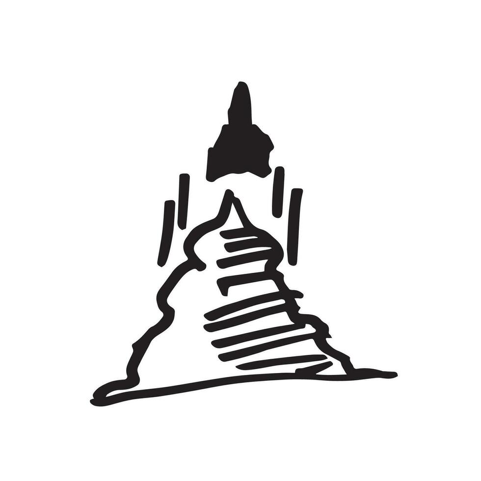 Rocket take off with smoke doodle drawing marker style vector