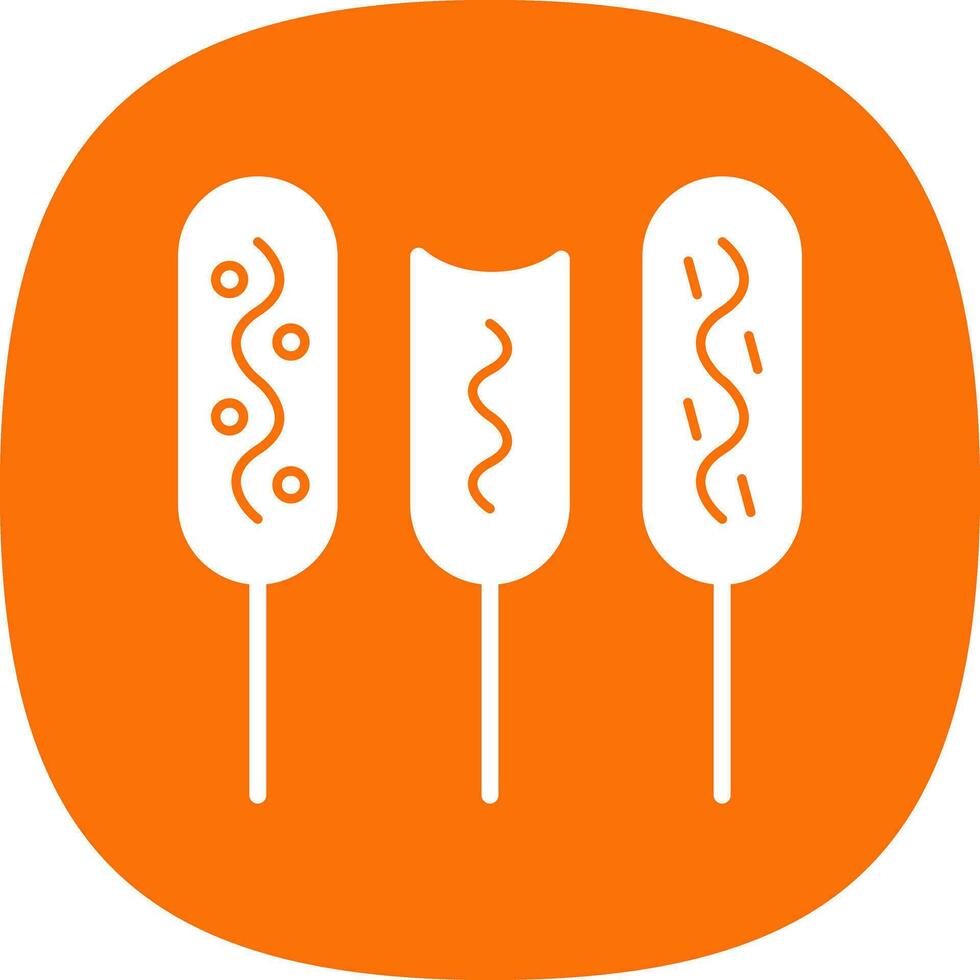 Corn dog Vector Icon Design