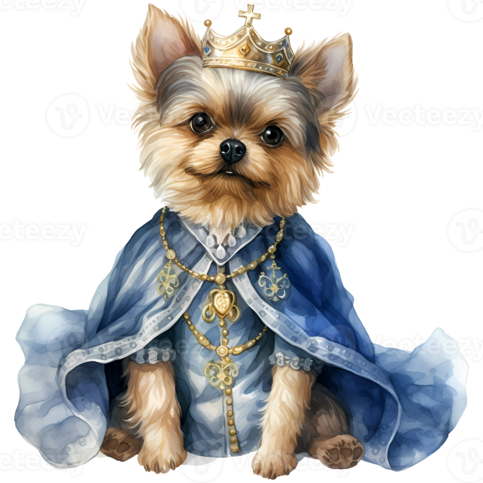 Cute Dog Princess and Prince Costume Illustration AI Generative png