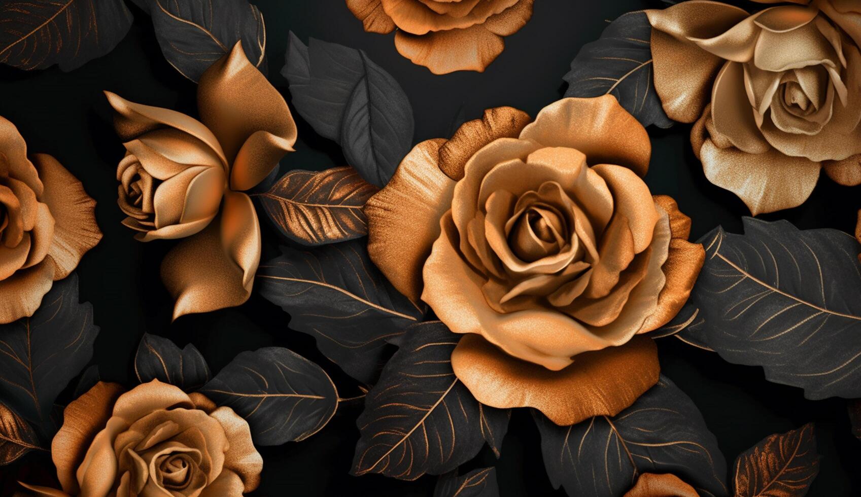 Black and golden shameless botanical pattern photo