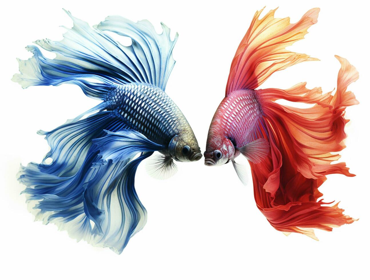 Betta fish isolated on blank background with copy space photo