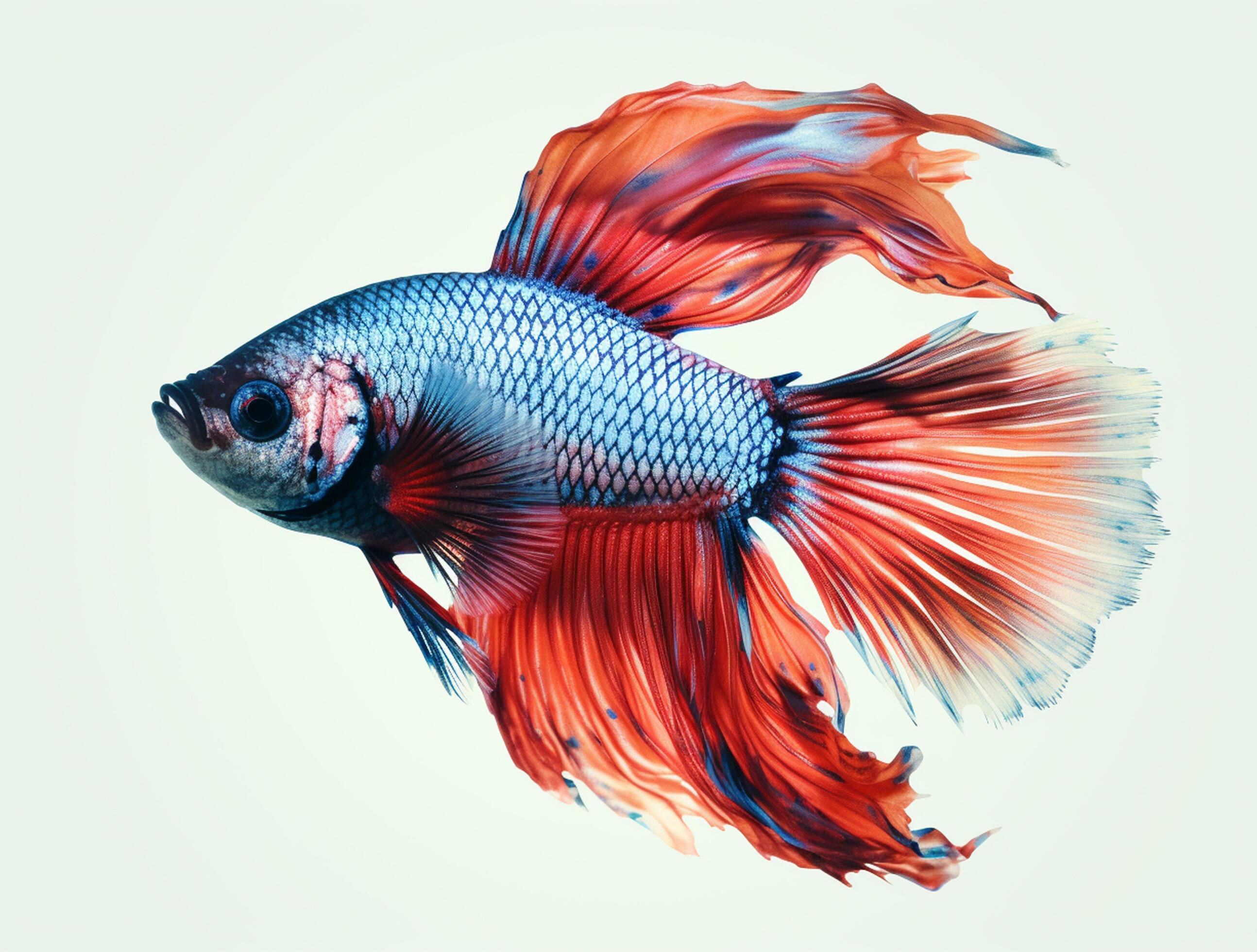 Red and blue betta fish isolated on white background 26034597 Stock