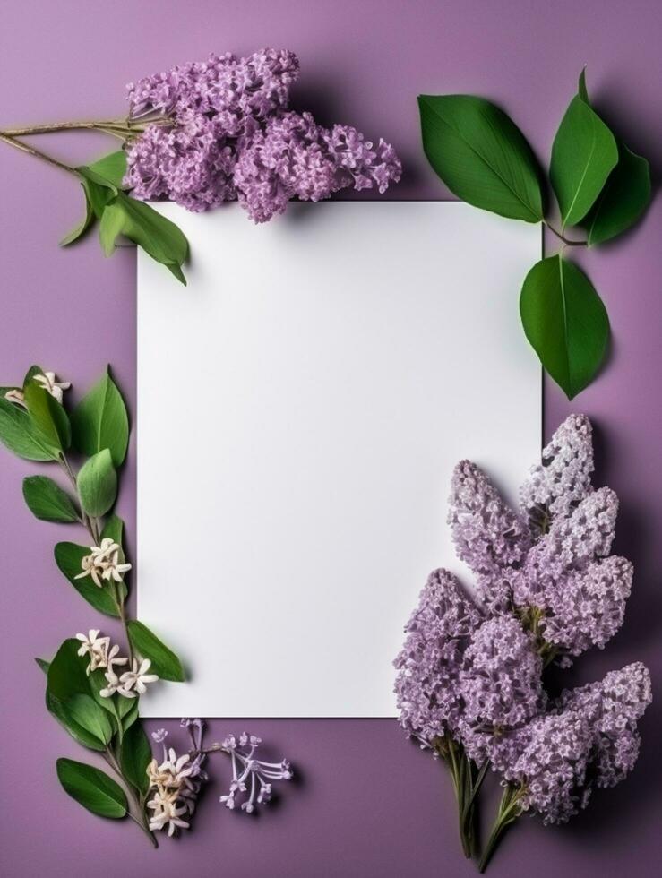 Tropical floral background with blank paper copy space. Space for text photo