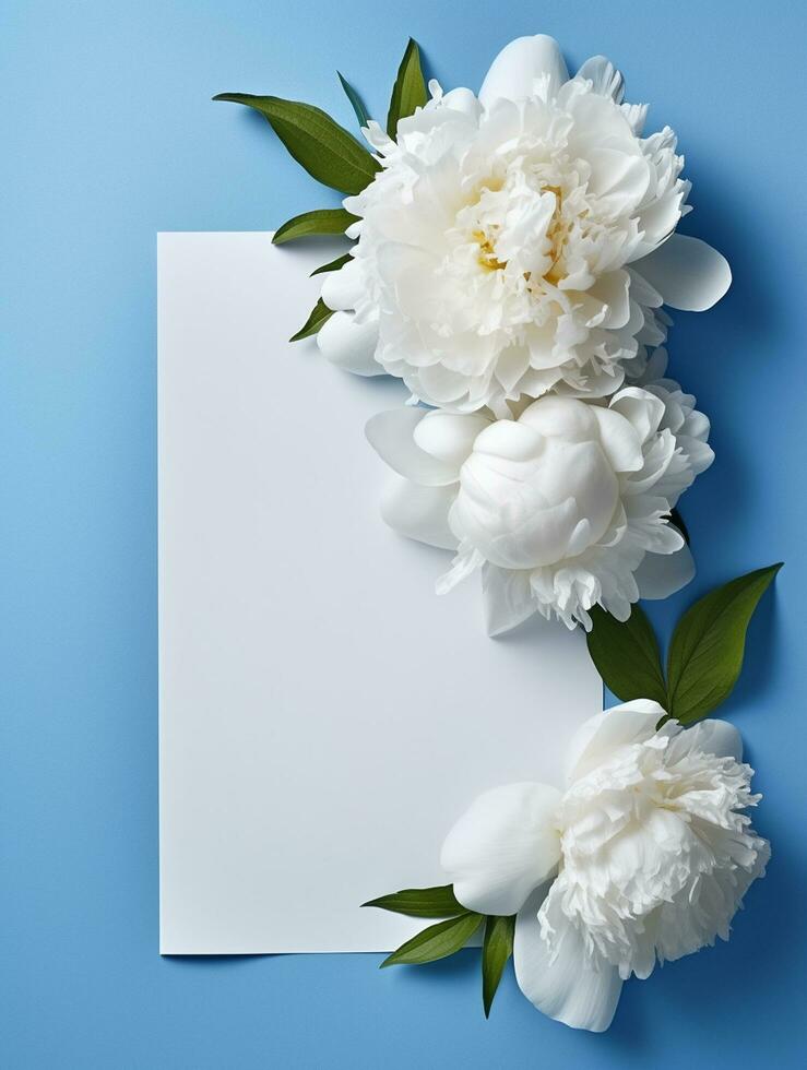 Tropical floral background with blank paper copy space. Space for text photo