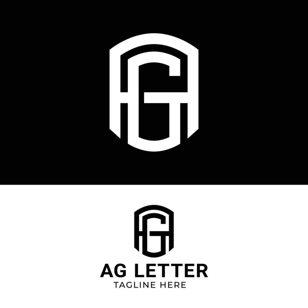 Letter Monogram A G AG GA in Simple Bold Logo vector