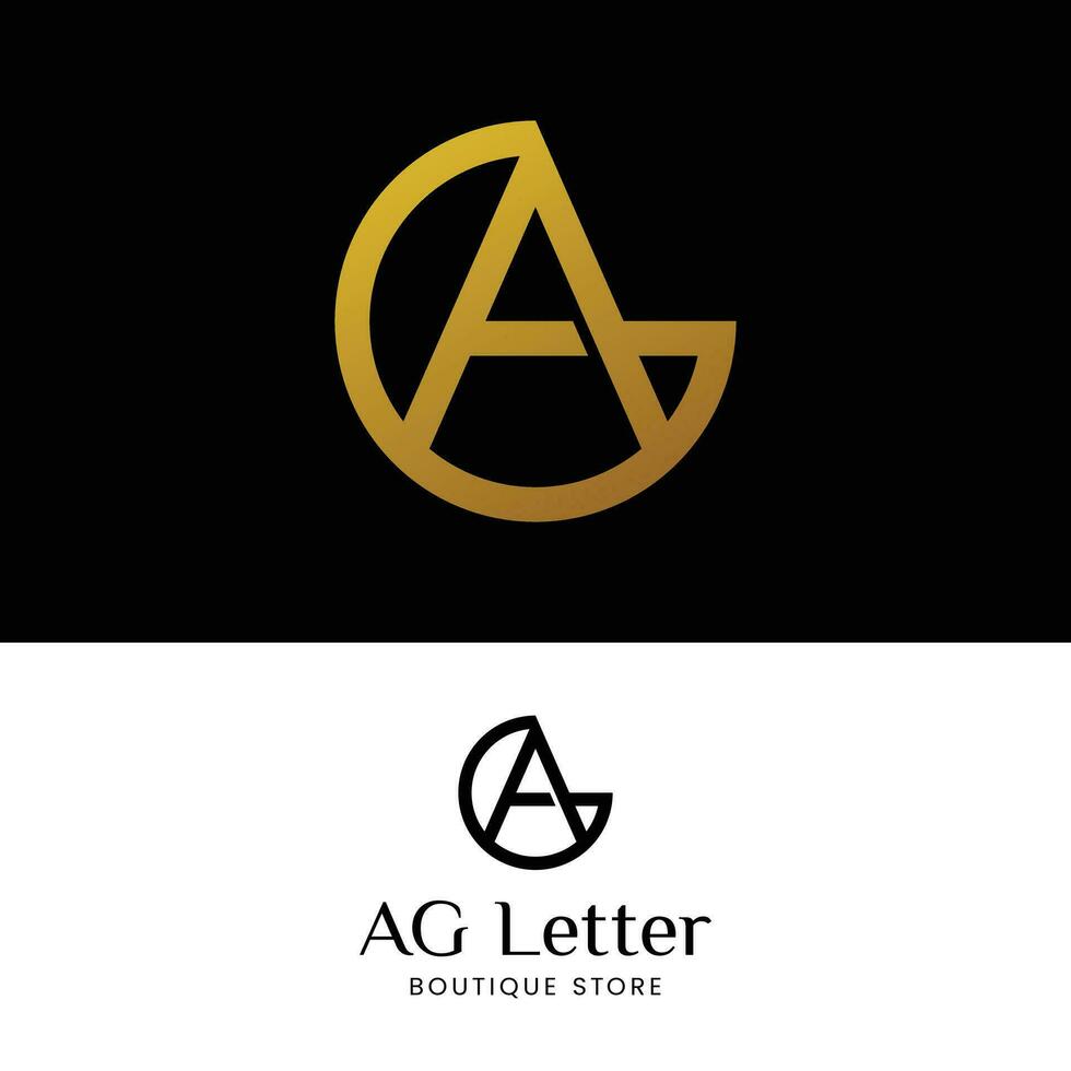 Letter Monogram A G AG GA in Simple Luxury Logo vector