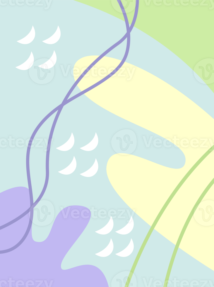 Modern doodle pattern with organic shapes, fluids, and lines. Abstract flat background for your designs. Copy space, empty for text and images. png