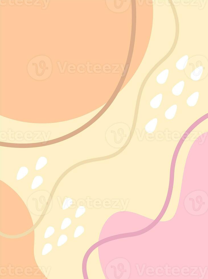 Modern doodle pattern with organic shapes, fluids, and lines. Abstract flat background for your designs. Copy space, empty for text and images. photo