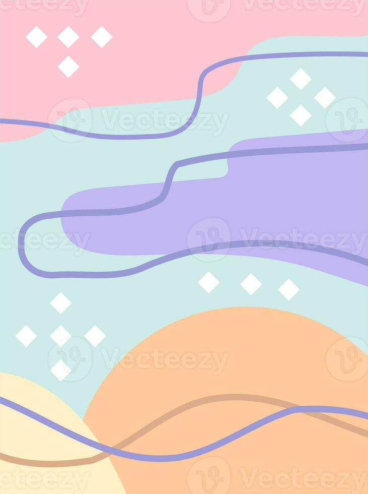 Modern doodle pattern with organic shapes, fluids, and lines. Abstract flat background for your designs. Copy space, empty for text and images. photo