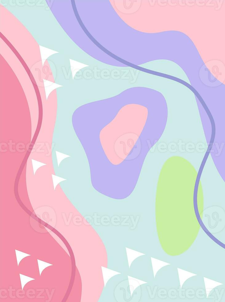 Modern doodle pattern with organic shapes, fluids, and lines. Abstract flat background for your designs. Copy space, empty for text and images. photo