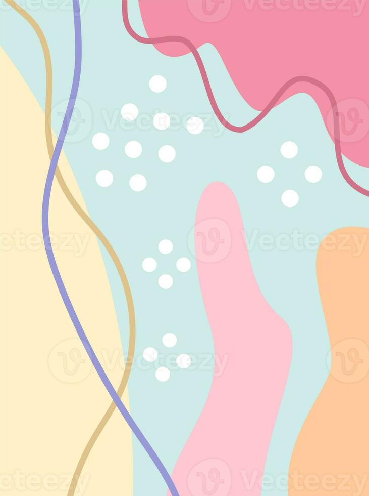 Modern doodle pattern with organic shapes, fluids, and lines. Abstract flat background for your designs. Copy space, empty for text and images. photo