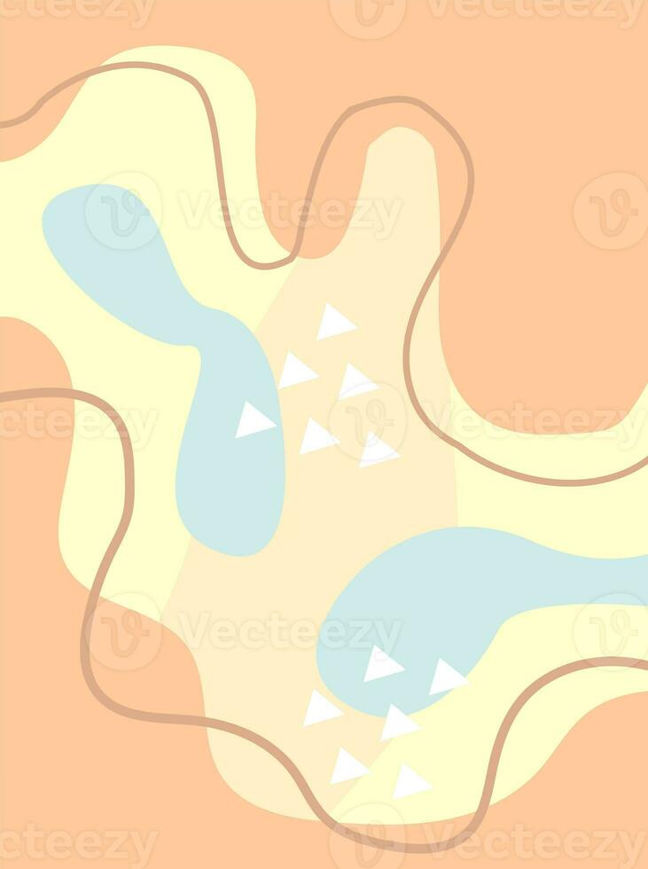 Modern doodle pattern with organic shapes, fluids, and lines. Abstract flat background for your designs. Copy space, empty for text and images. photo