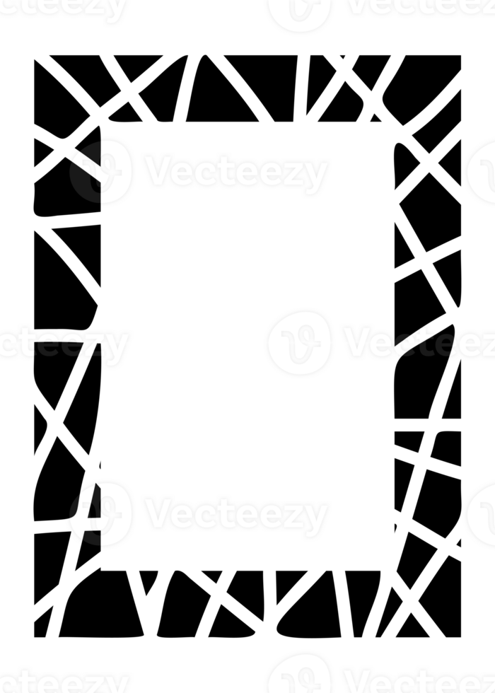 negro rectángulo vertical mosaico marco. monocromo plano borde. Copiar espacio para tu texto y imagen. png con transparente antecedentes.