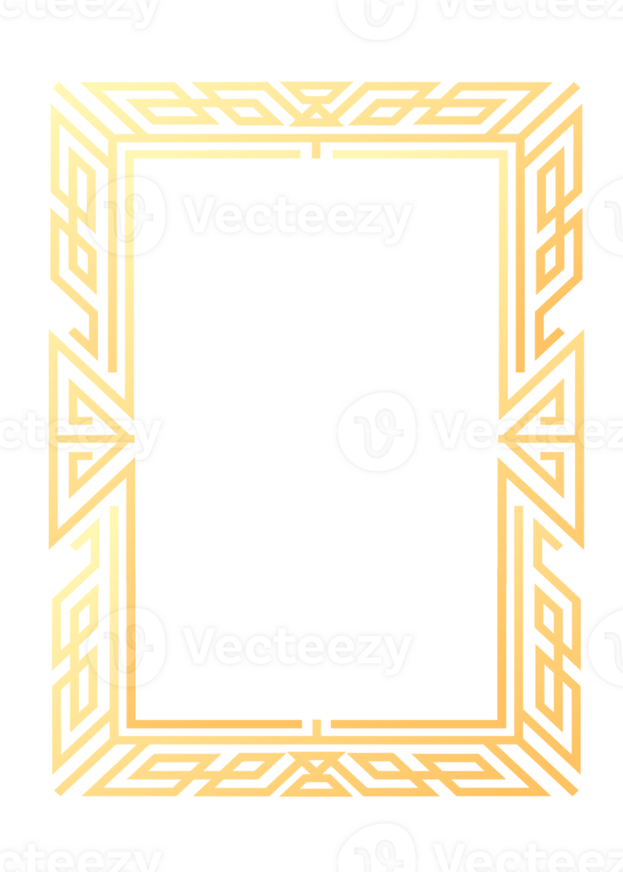 Abstract rectangle frame. Vertical rectangular golden frame.PNG with transparent background. png