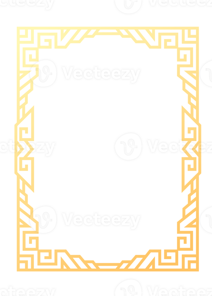 Abstract rectangle frame. Vertical rectangular golden frame.PNG with transparent background. png