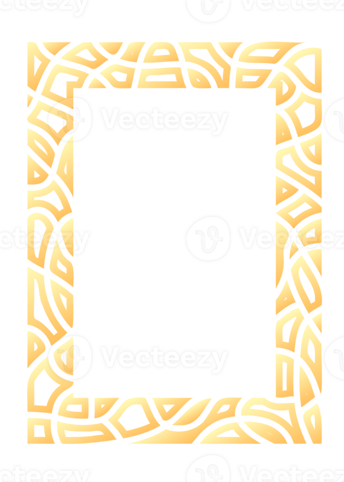 Abstract rectangle frame. Vertical rectangular golden frame.PNG with transparent background. png