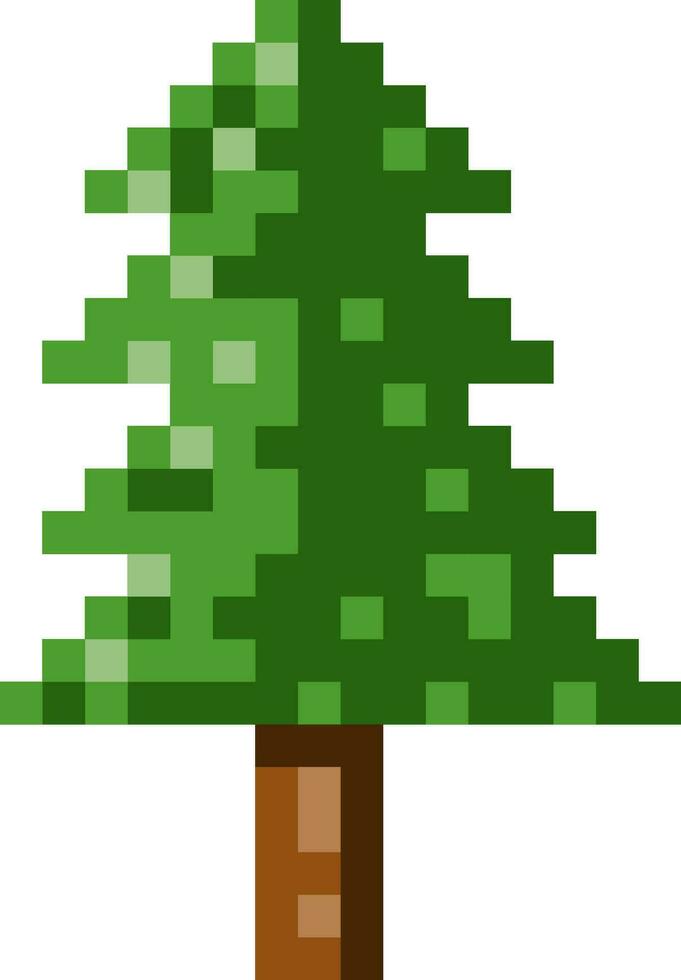 árbol píxel vector ilustración