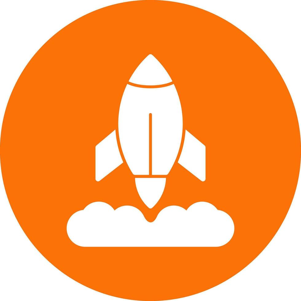 Rocket Launch Vector Icon Design