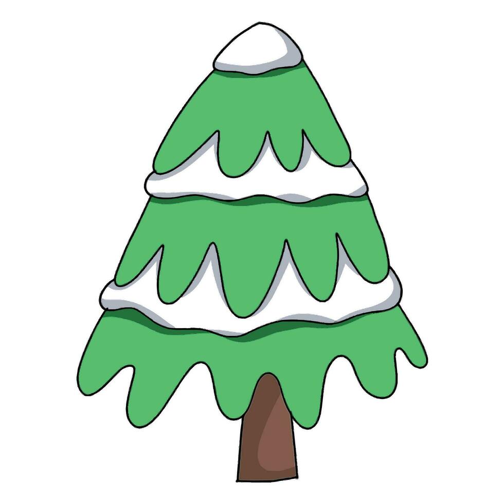 garabatear estilo Navidad árbol. nuevo año y Navidad víspera decoración elemento vector