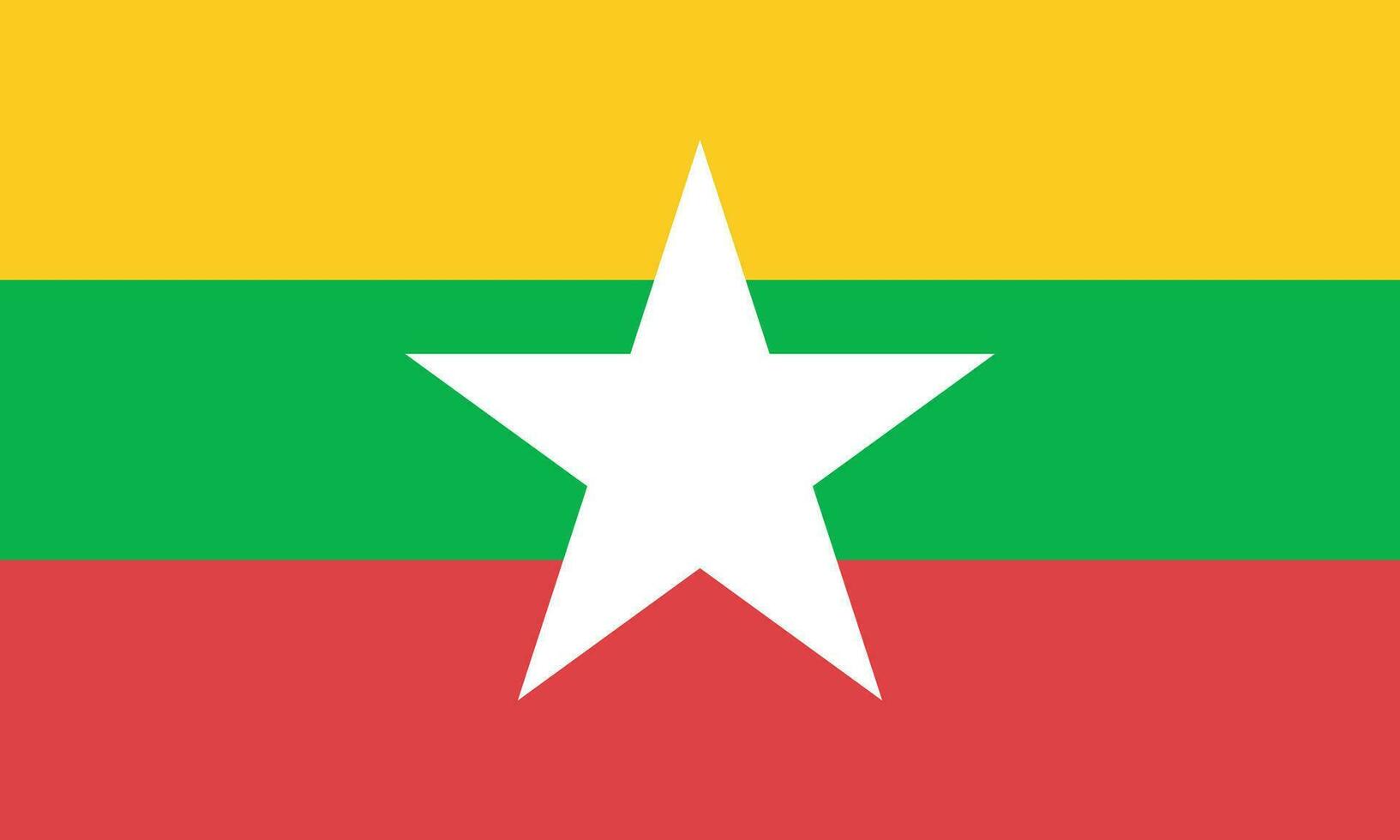 National Myanmar flag, official colors, and proportions. Vector illustration. EPS 10 Vector.