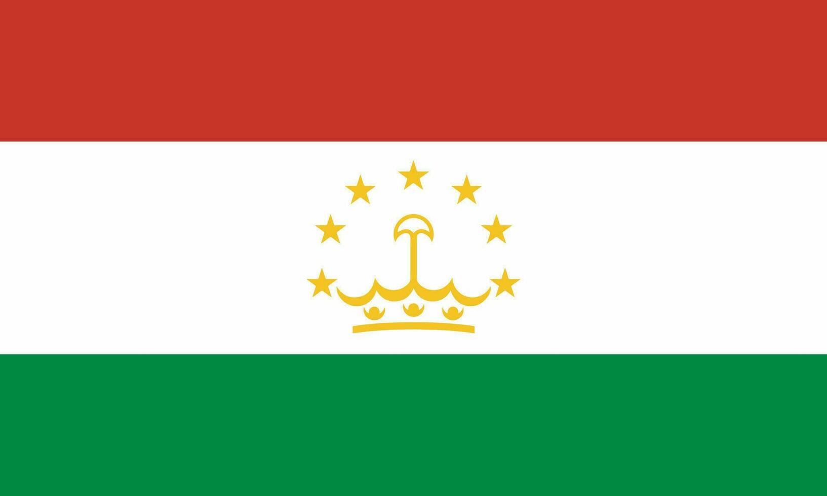 National Tajikistan flag, official colors, and proportions. Vector illustration. EPS 10 Vector.