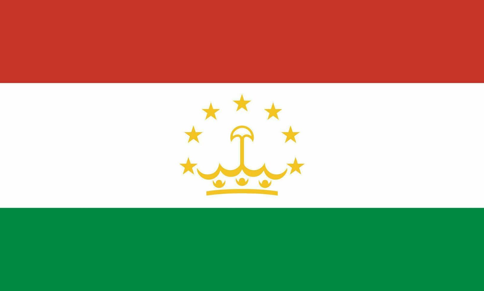 National Tajikistan flag, official colors, and proportions. Vector illustration. EPS 10 Vector.