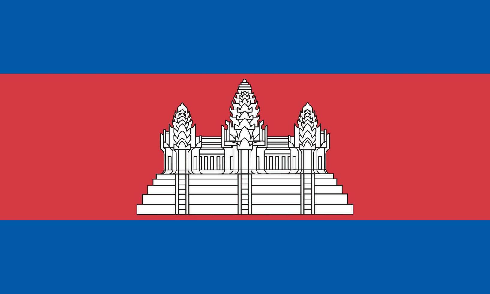 nacional Camboya bandera, oficial colores, y dimensiones. vector ilustración. eps 10 vector.