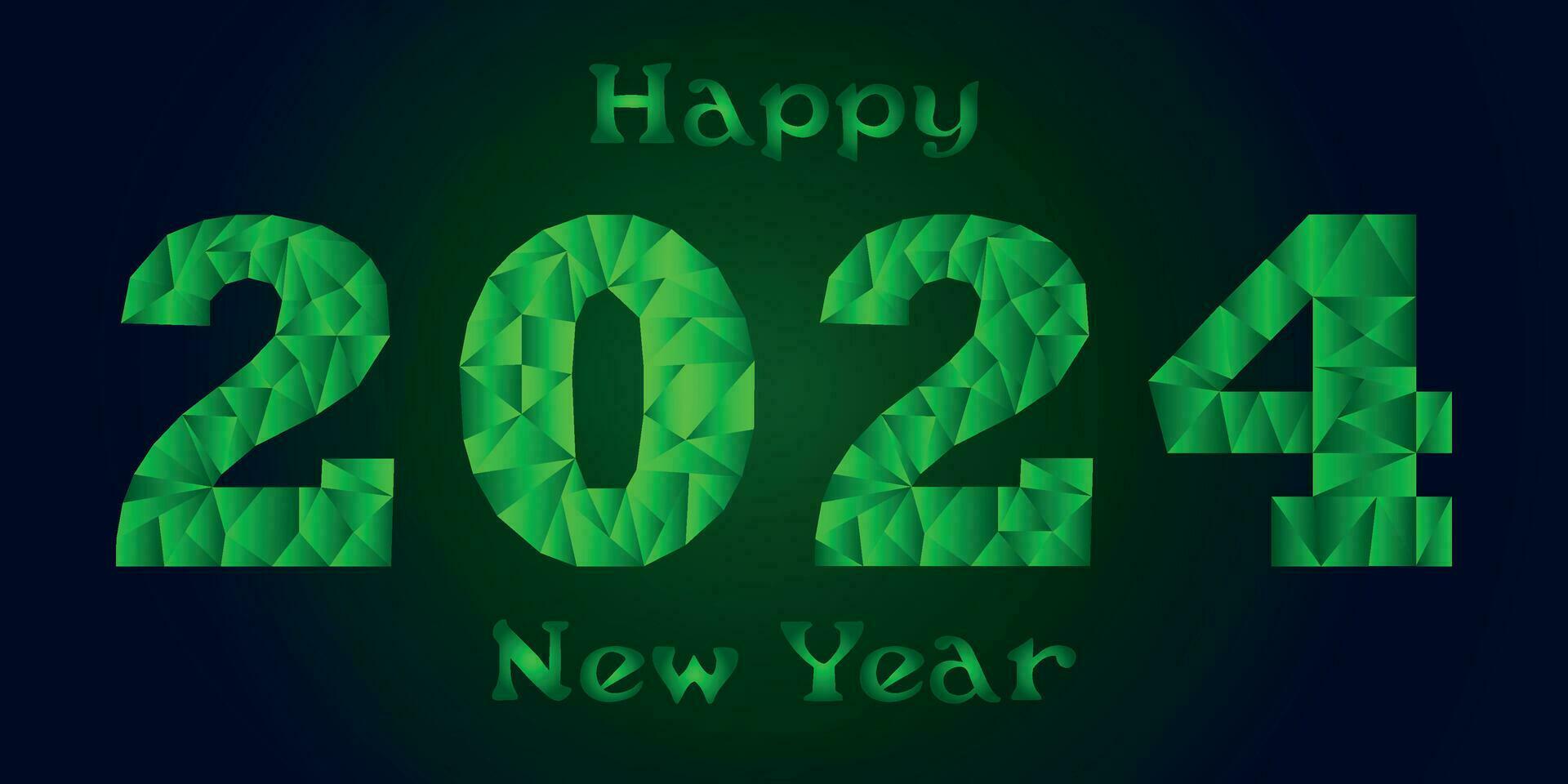 Happy New Year 2024 with text effect. Vector illustration of the