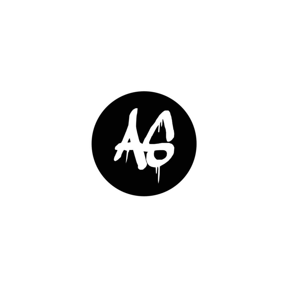 Initial AS letter drip template design vector