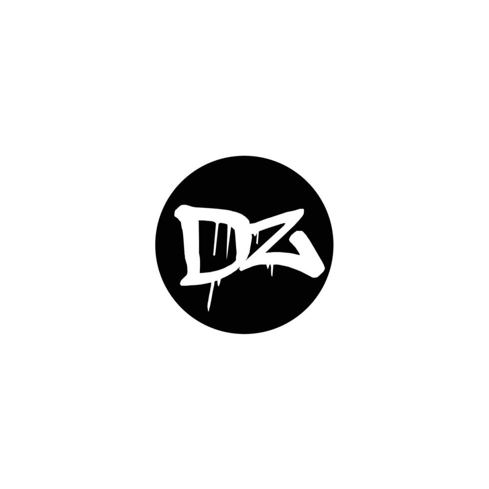Initial DZ letter drip template design vector