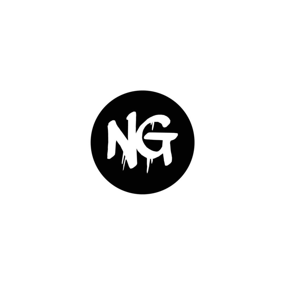 Initial NG letter drip template design vector