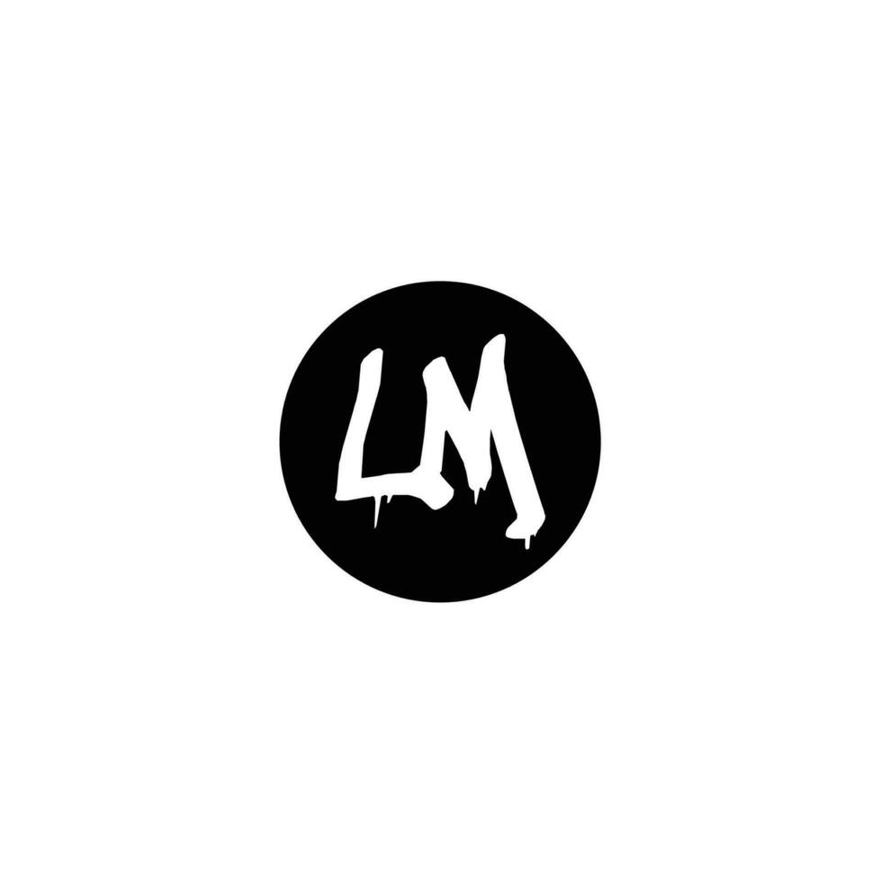 Initial LM letter drip template design vector